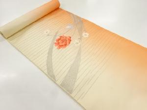 アンティーク　花模様織出し名古屋帯地反物